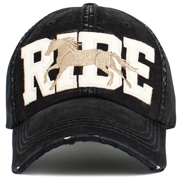 KBETHOS Accessories - KBETHOS Ride Black Vintage Distressed Baseball‎ Cap Hat NWT